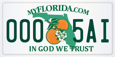 FL license plate 0005AI