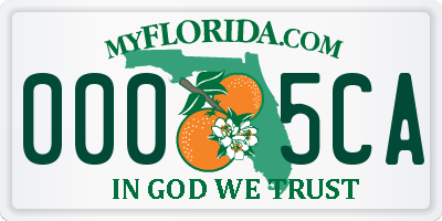 FL license plate 0005CA