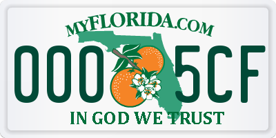 FL license plate 0005CF