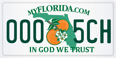 FL license plate 0005CH