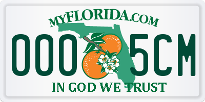 FL license plate 0005CM