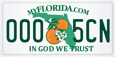 FL license plate 0005CN