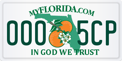 FL license plate 0005CP