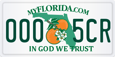 FL license plate 0005CR