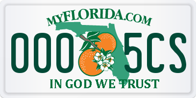 FL license plate 0005CS