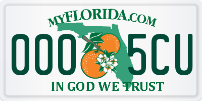 FL license plate 0005CU