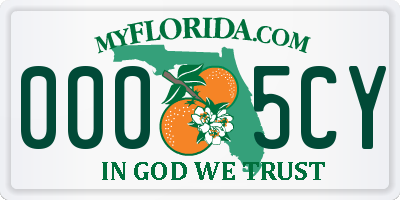 FL license plate 0005CY