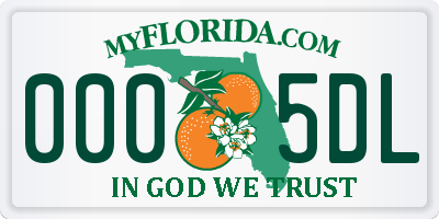 FL license plate 0005DL