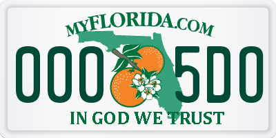 FL license plate 0005DO