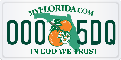 FL license plate 0005DQ