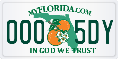 FL license plate 0005DY