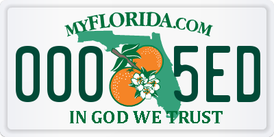 FL license plate 0005ED