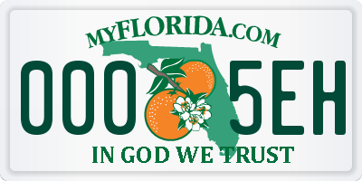 FL license plate 0005EH