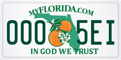 FL license plate 0005EI