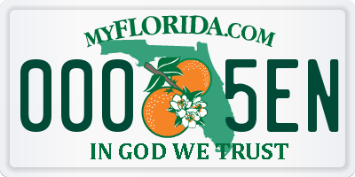 FL license plate 0005EN