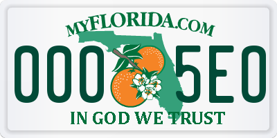 FL license plate 0005EO