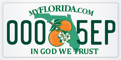 FL license plate 0005EP