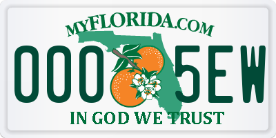 FL license plate 0005EW