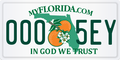 FL license plate 0005EY