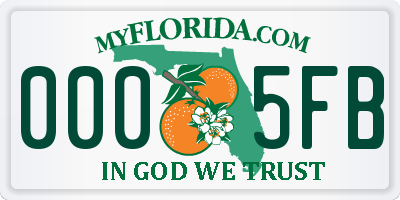FL license plate 0005FB