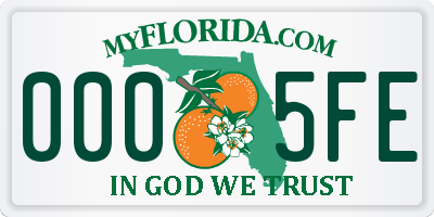 FL license plate 0005FE