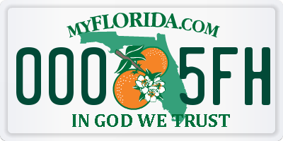 FL license plate 0005FH