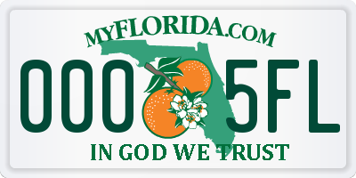 FL license plate 0005FL