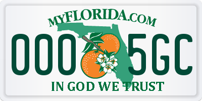 FL license plate 0005GC