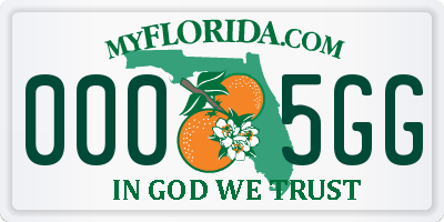 FL license plate 0005GG