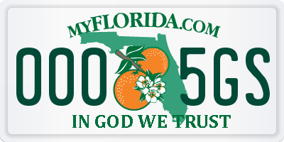 FL license plate 0005GS