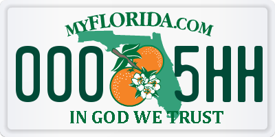 FL license plate 0005HH