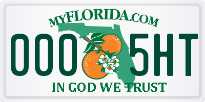 FL license plate 0005HT