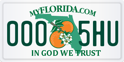 FL license plate 0005HU