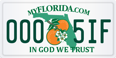 FL license plate 0005IF