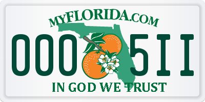 FL license plate 0005II