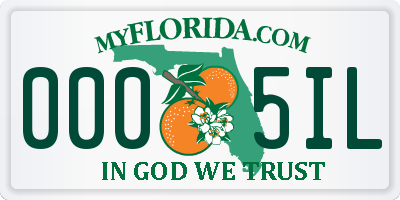 FL license plate 0005IL