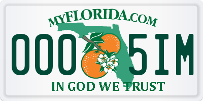 FL license plate 0005IM