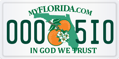 FL license plate 0005IO