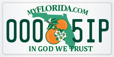 FL license plate 0005IP