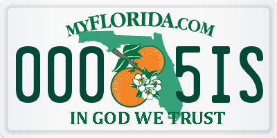 FL license plate 0005IS