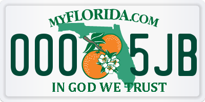 FL license plate 0005JB