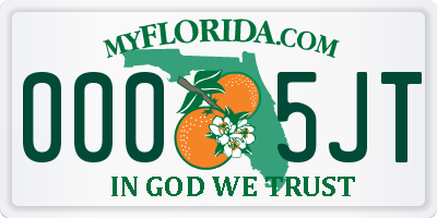 FL license plate 0005JT