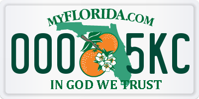 FL license plate 0005KC