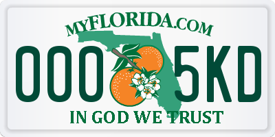 FL license plate 0005KD