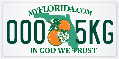 FL license plate 0005KG