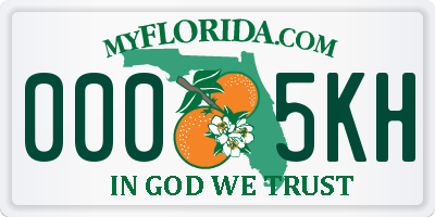 FL license plate 0005KH