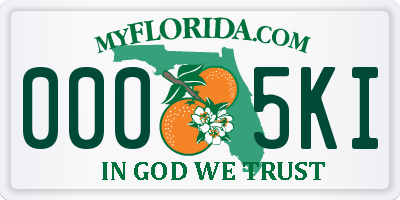 FL license plate 0005KI