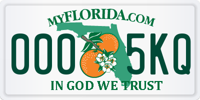 FL license plate 0005KQ