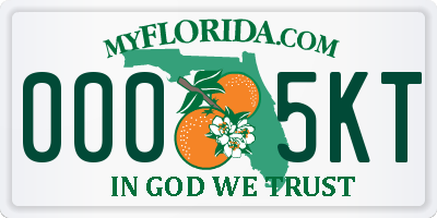 FL license plate 0005KT