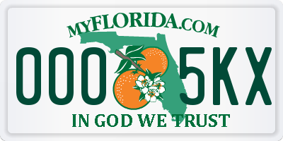 FL license plate 0005KX